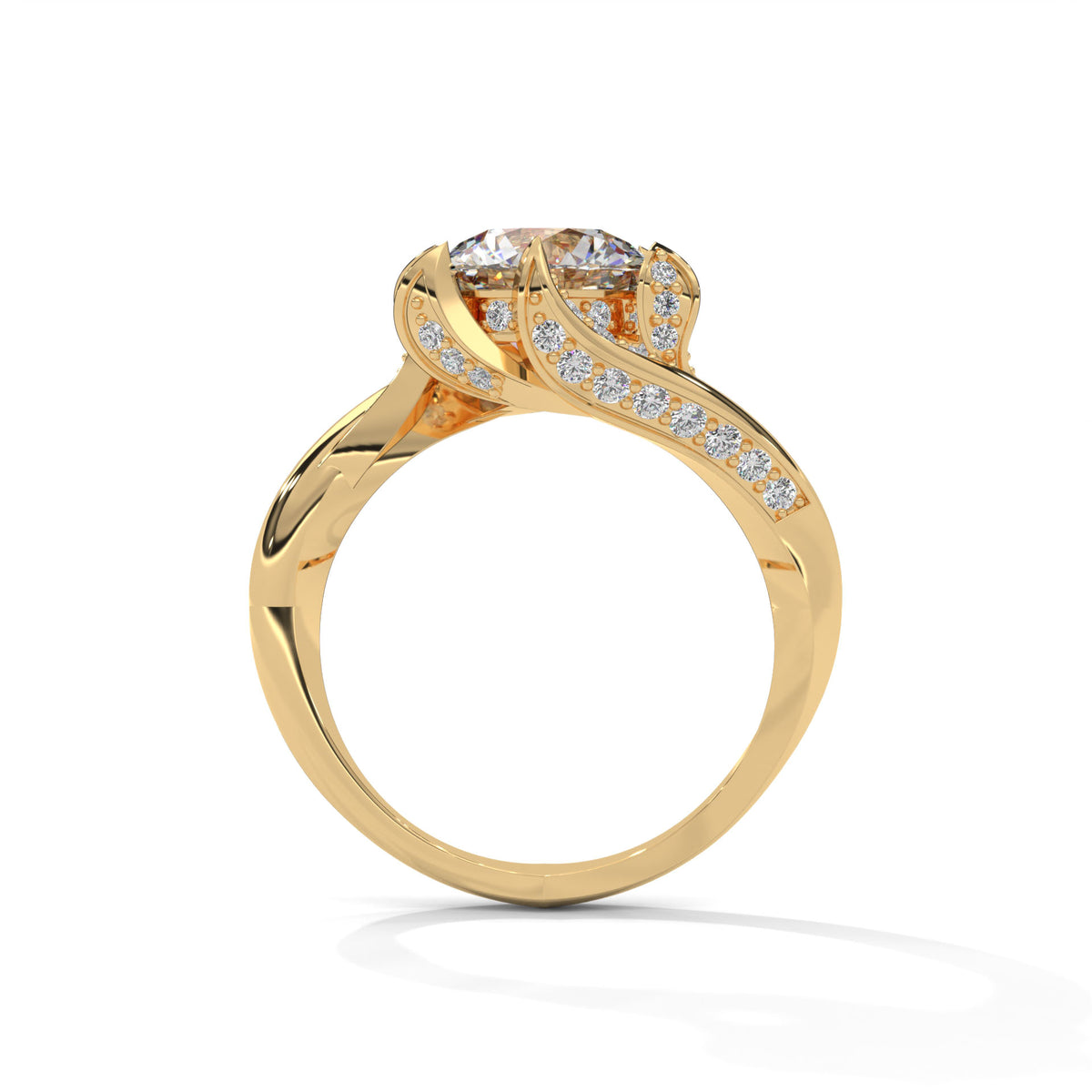 Twisted Bloom Solitaire Ring