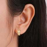 Brilliant Row Huggie Earrings