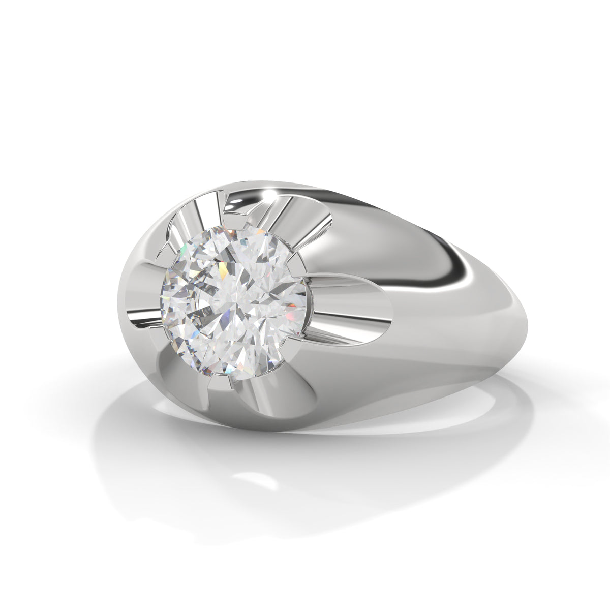 Solar Flare Solitaire Ring