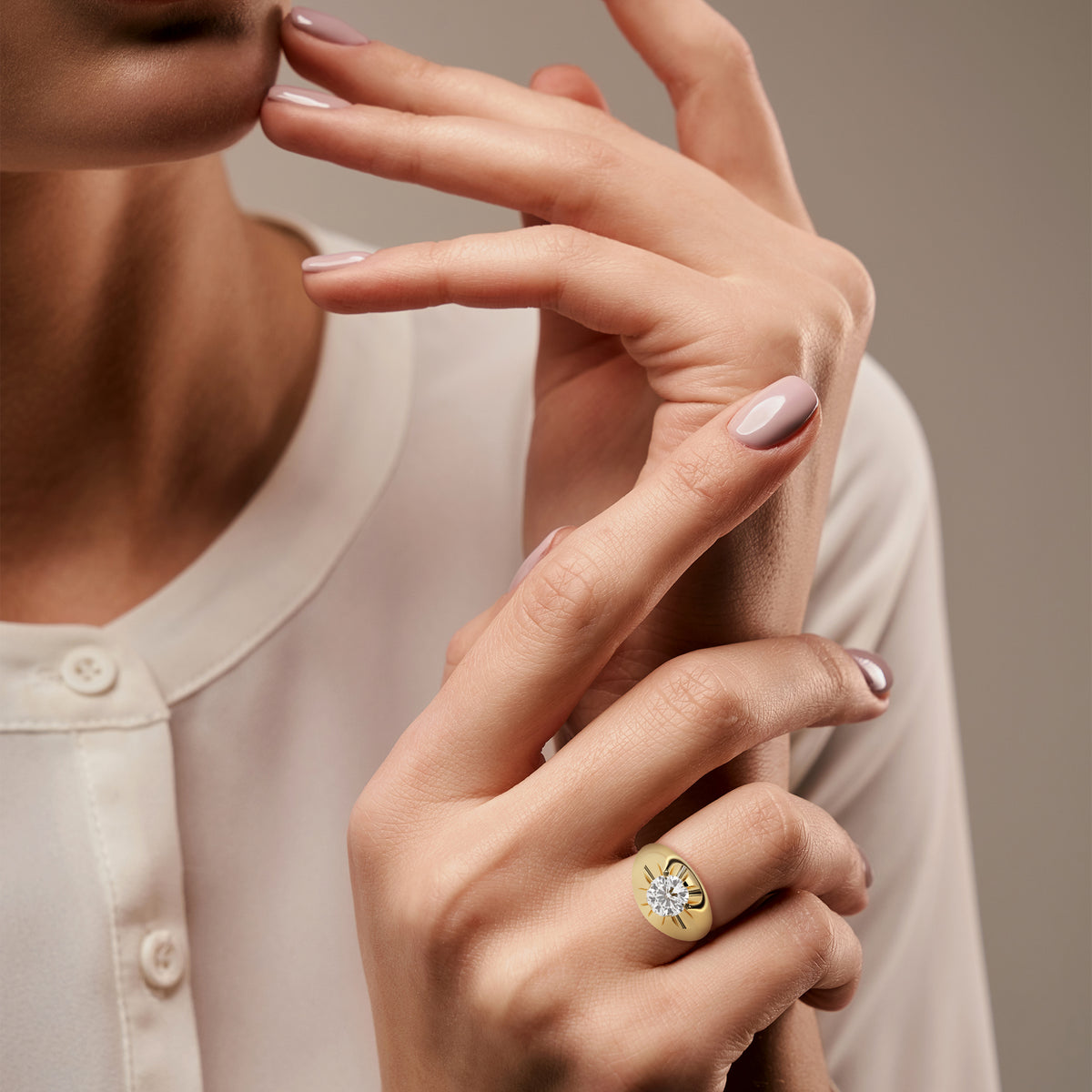 Solar Flare Solitaire Ring