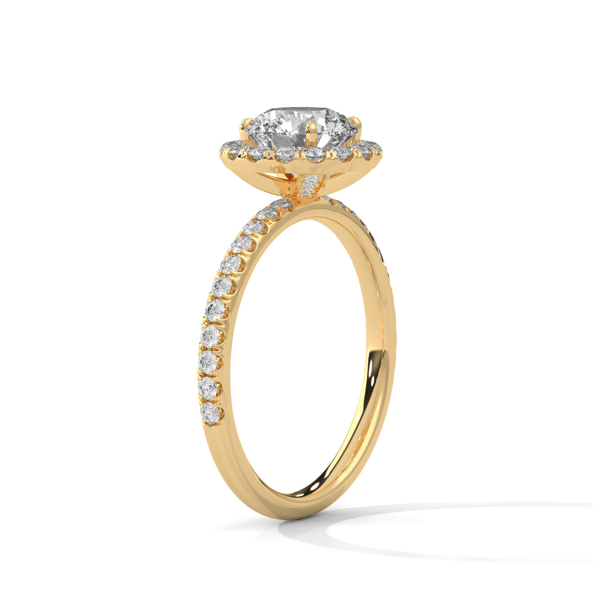 Celestial Halo Solitaire Ring