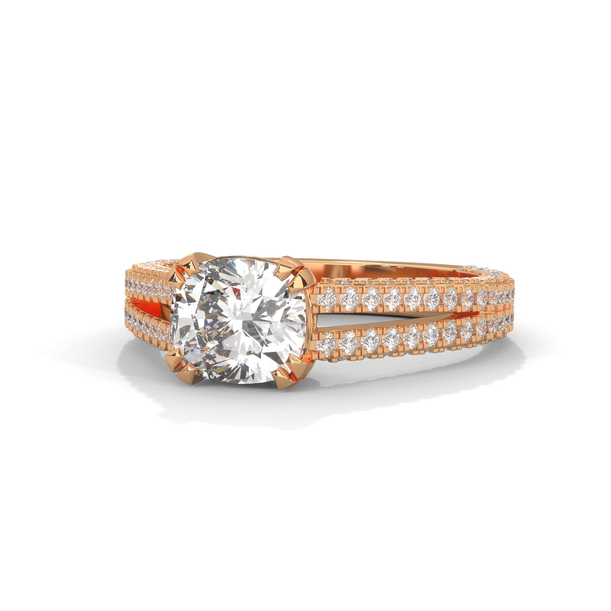 Cascading Brilliance Solitaire Ring