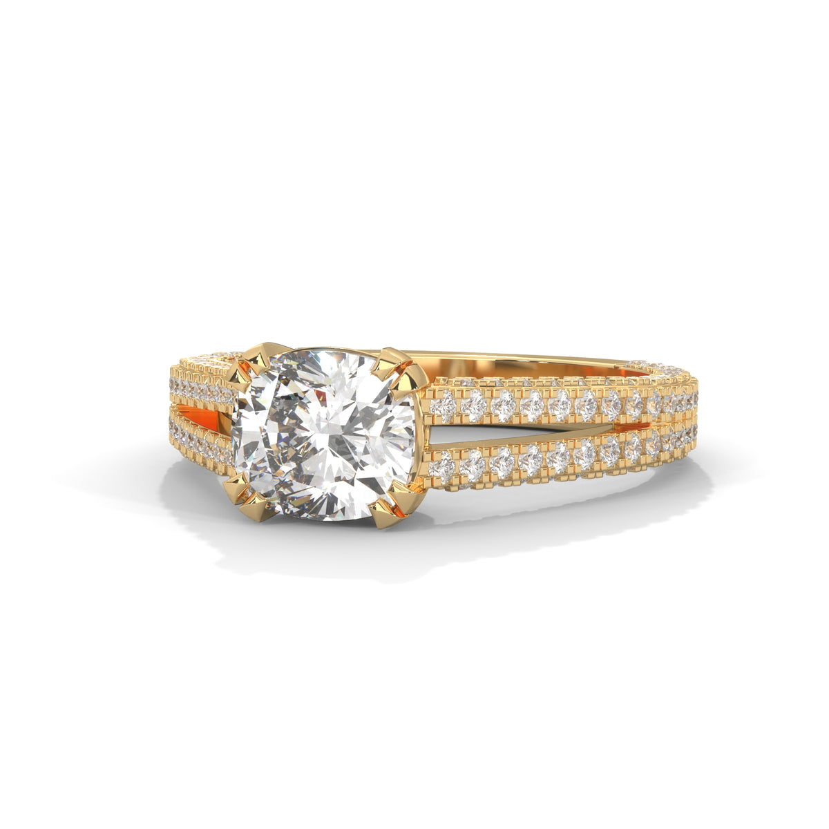 Cascading Brilliance Solitaire Ring