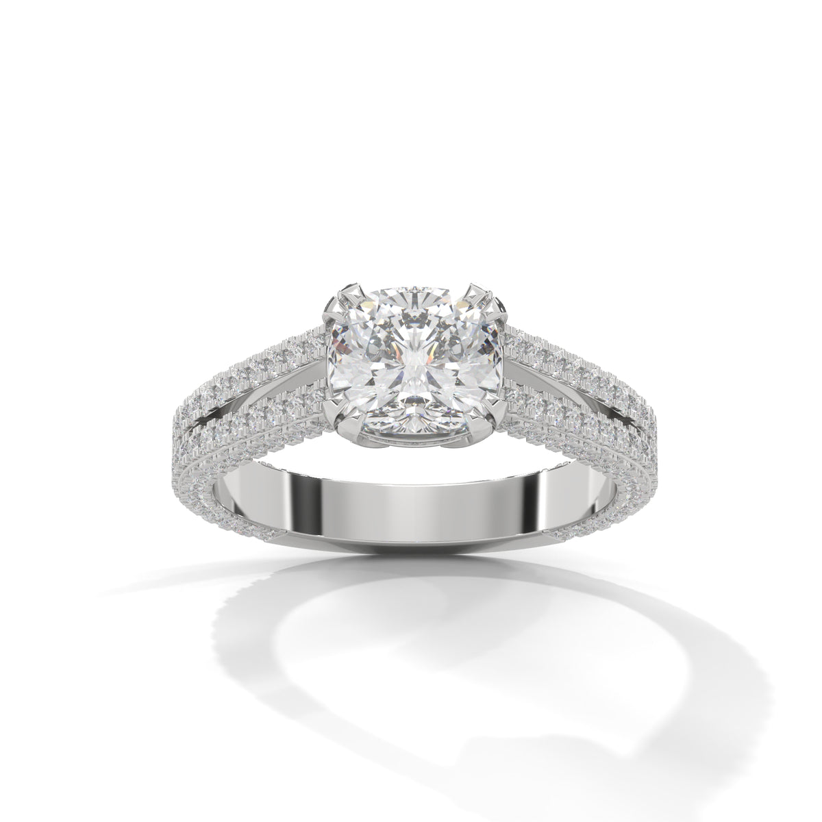 Cascading Brilliance Solitaire Ring