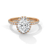 Lumière Oval Halo Solitaire Ring