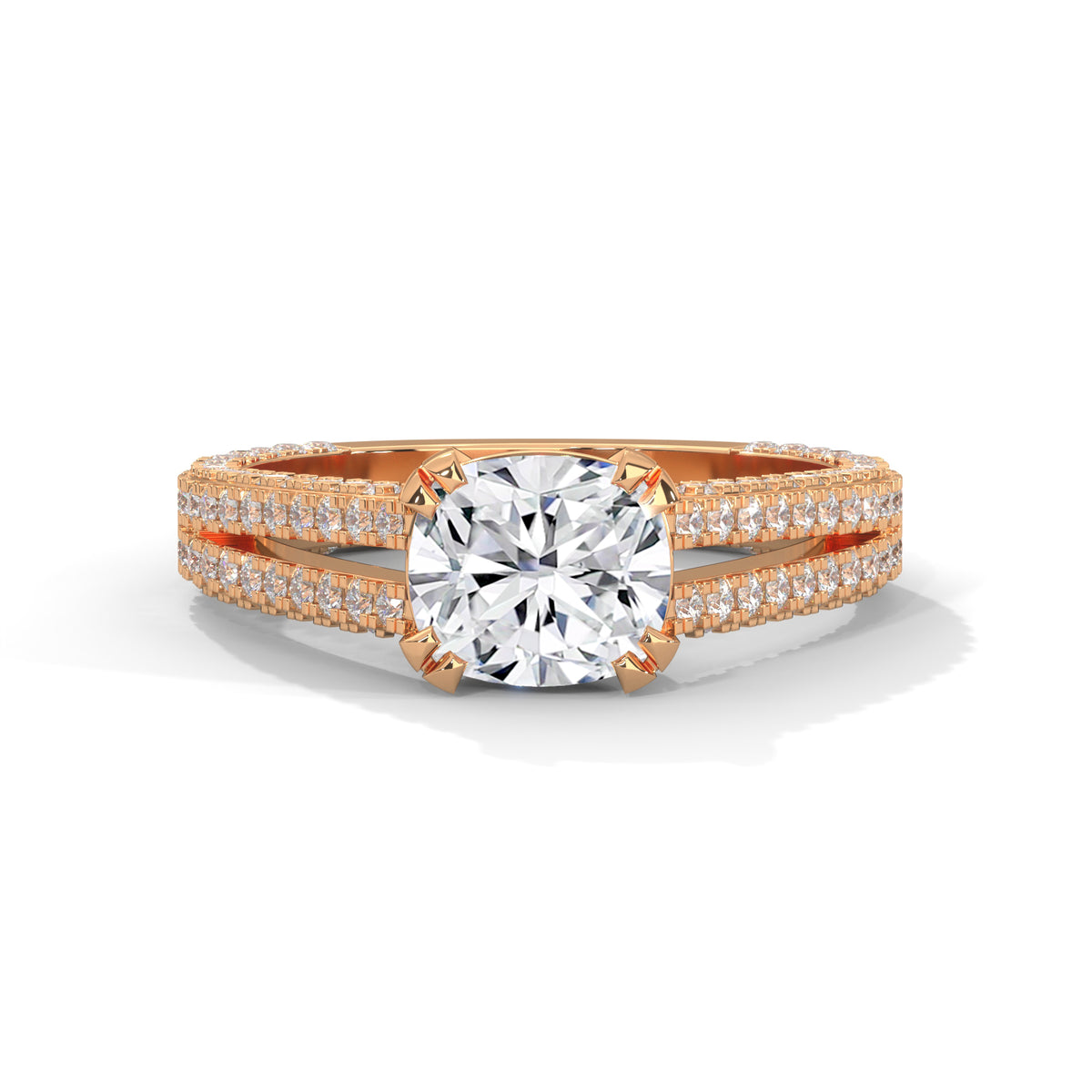 Cascading Brilliance Solitaire Ring