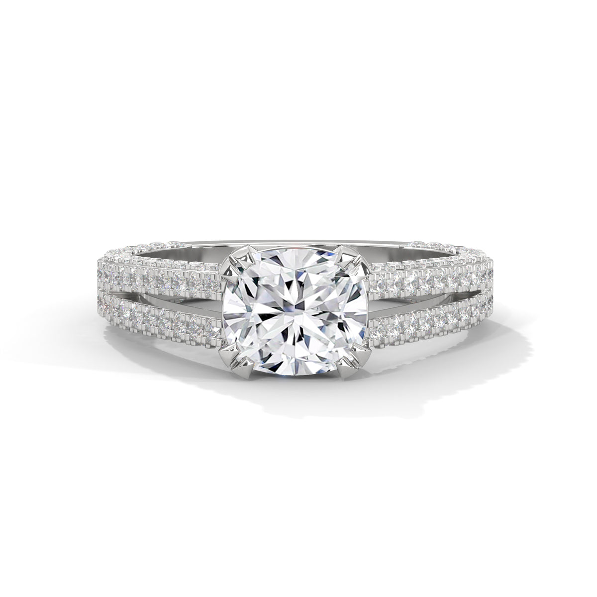 Cascading Brilliance Solitaire Ring