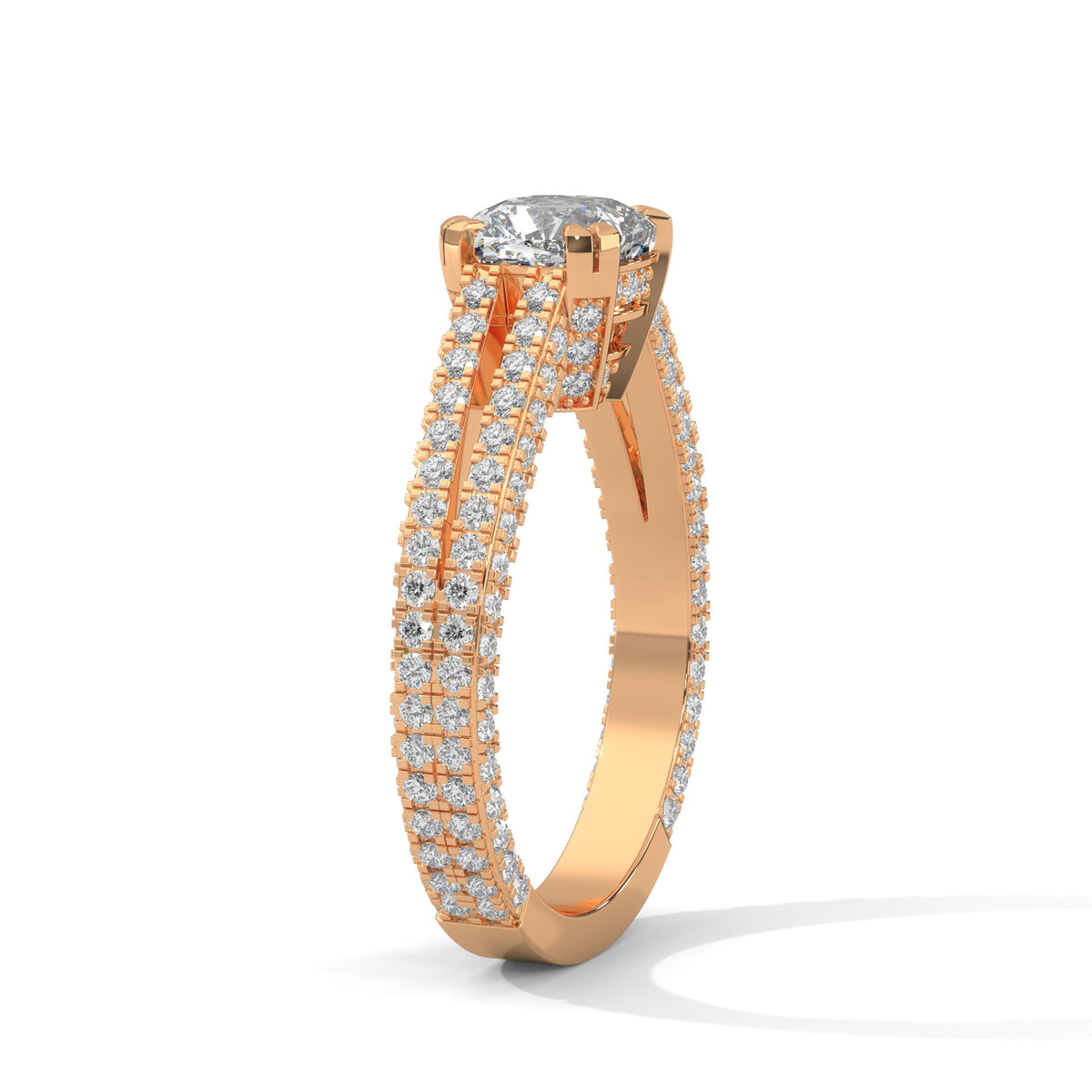 Cascading Brilliance Solitaire Ring