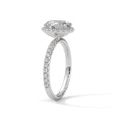 Lumière Oval Halo Solitaire Ring