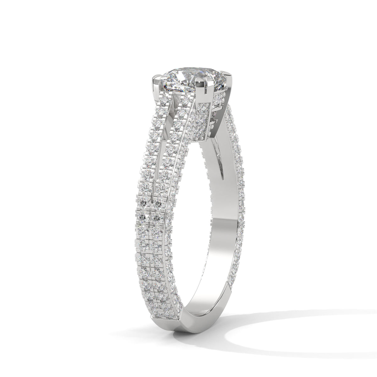 Cascading Brilliance Solitaire Ring