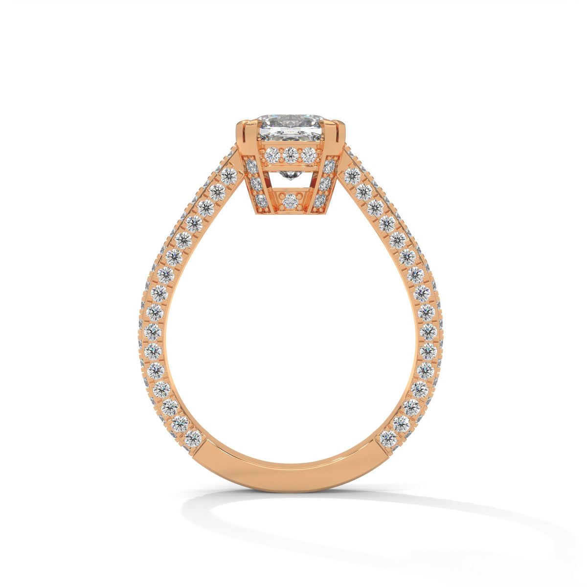 Cascading Brilliance Solitaire Ring
