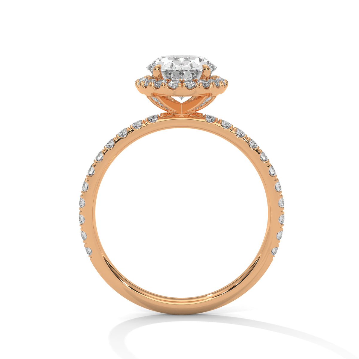 Lumière Oval Halo Solitaire Ring