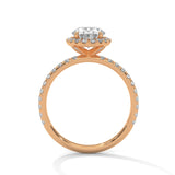 Lumière Oval Halo Solitaire Ring