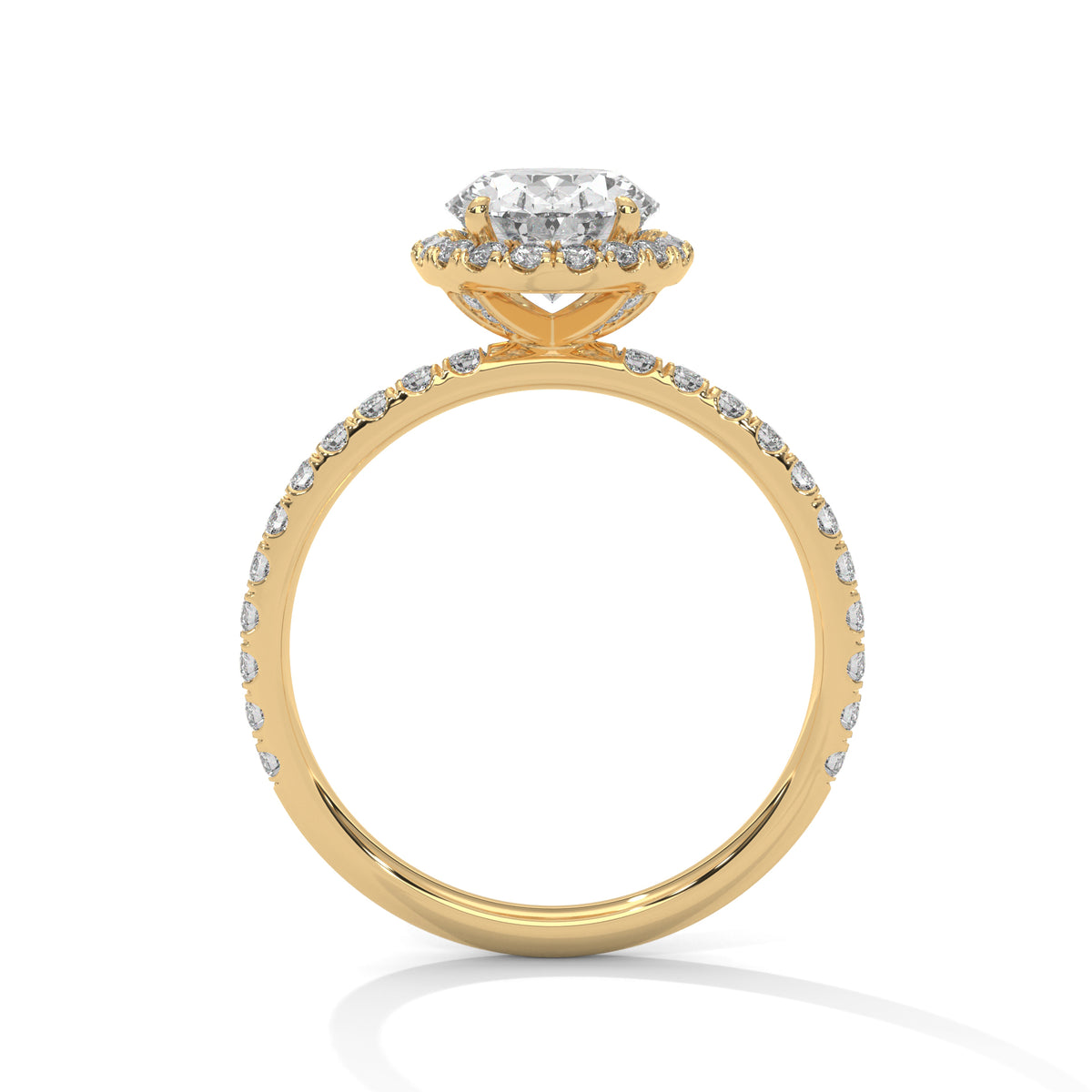 Lumière Oval Halo Solitaire Ring