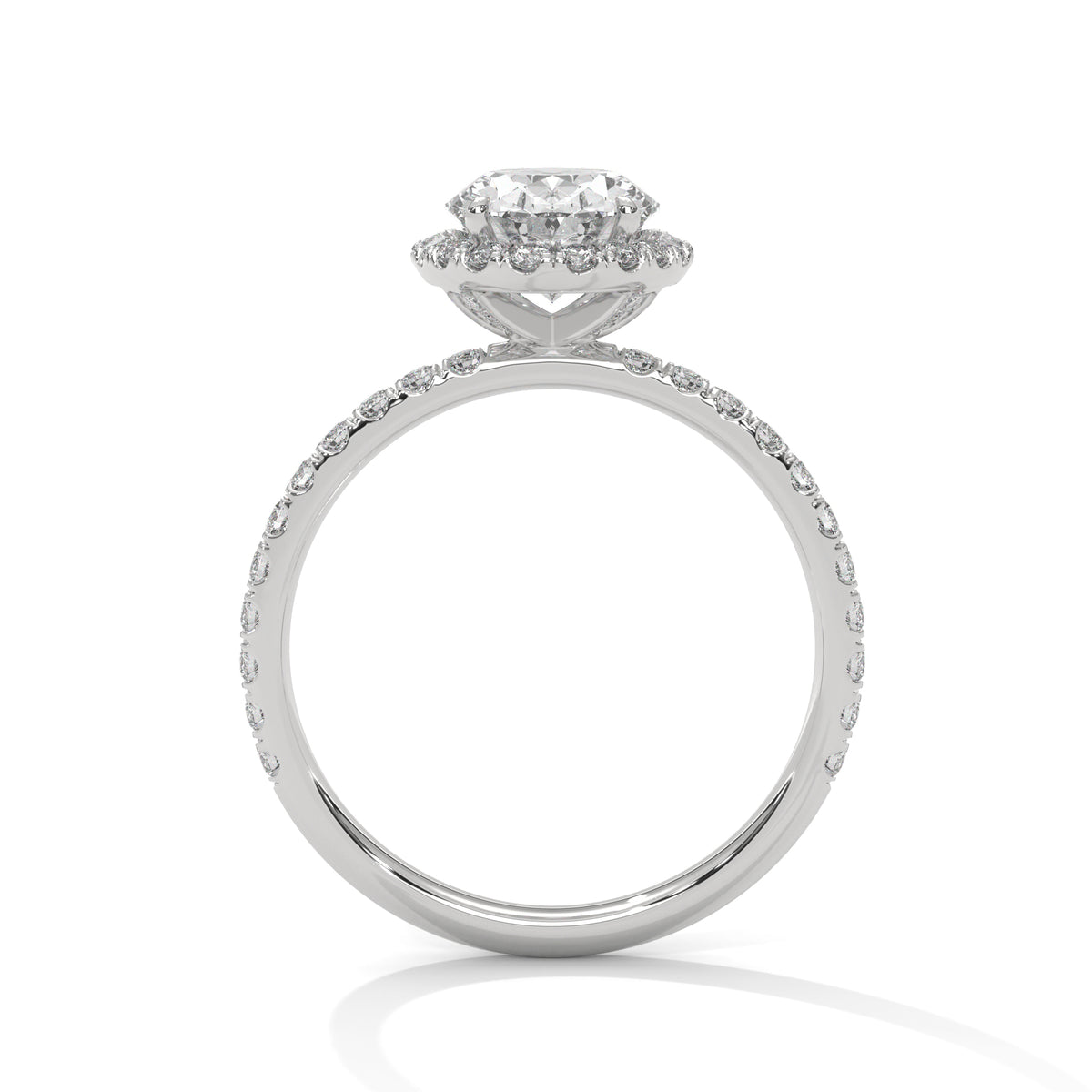 Lumière Oval Halo Solitaire Ring