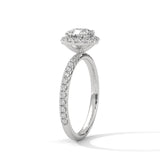 Cushion Halo Bloom Solitaire Ring