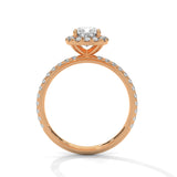 Cushion Halo Bloom Solitaire Ring
