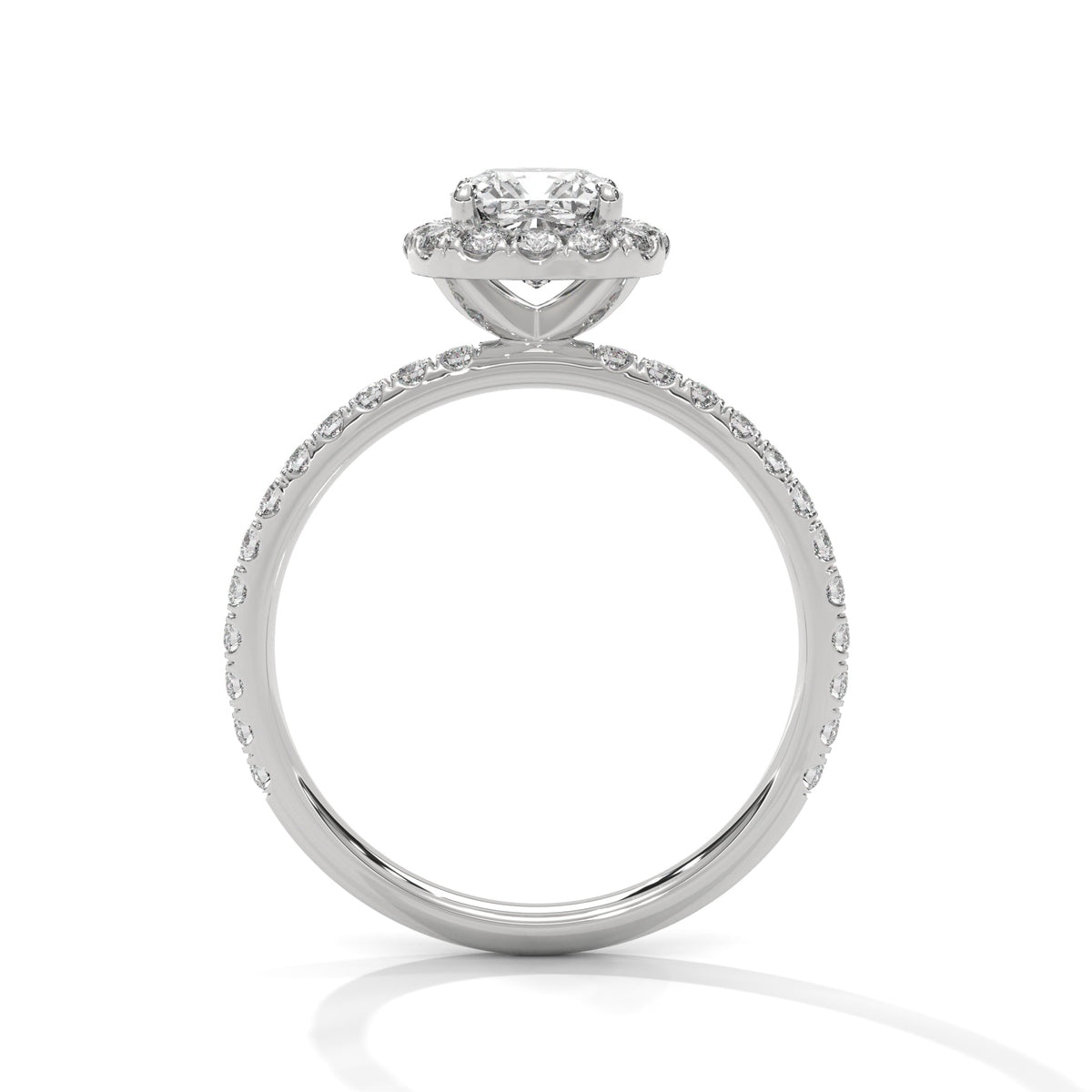 Cushion Halo Bloom Solitaire Ring