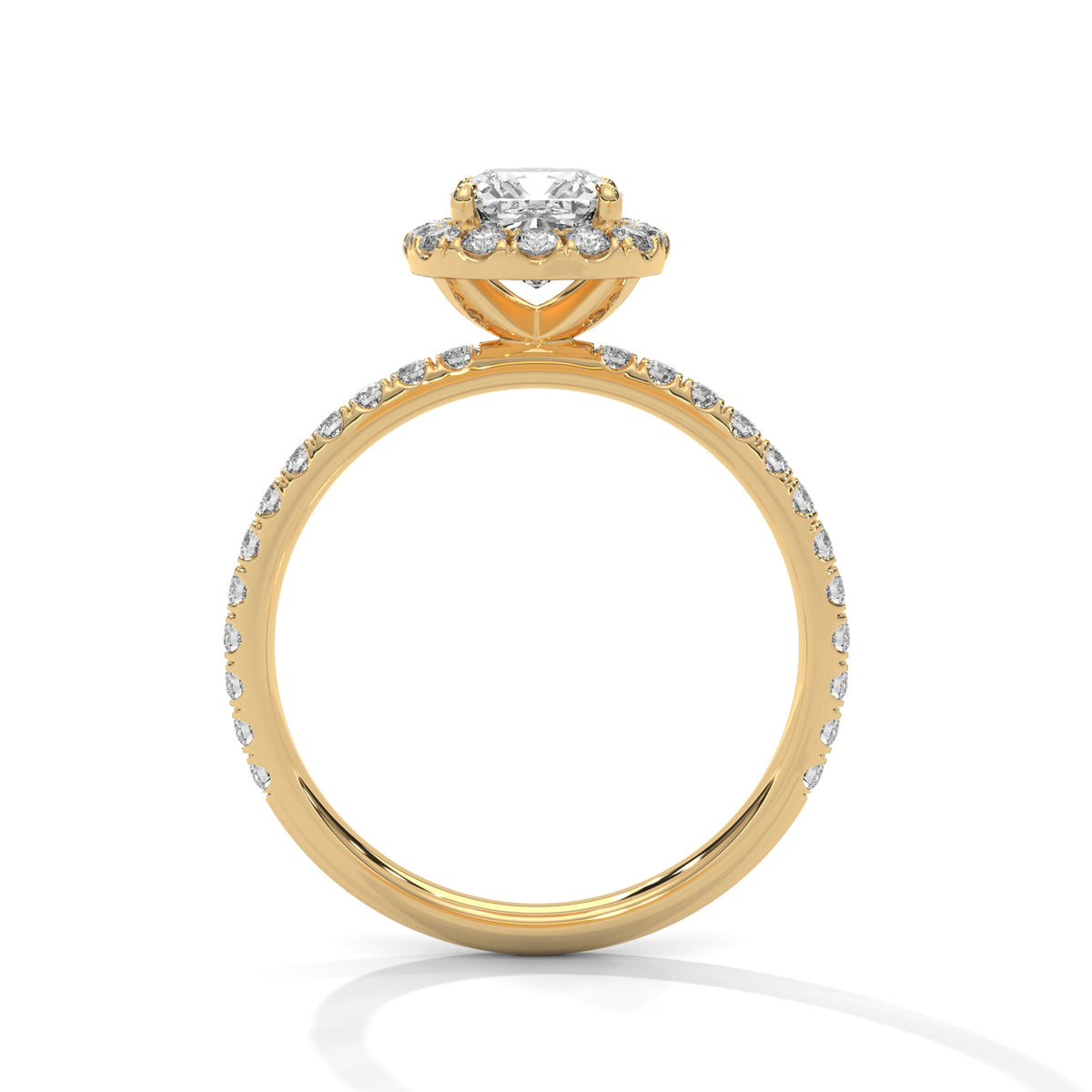 Cushion Halo Bloom Solitaire Ring