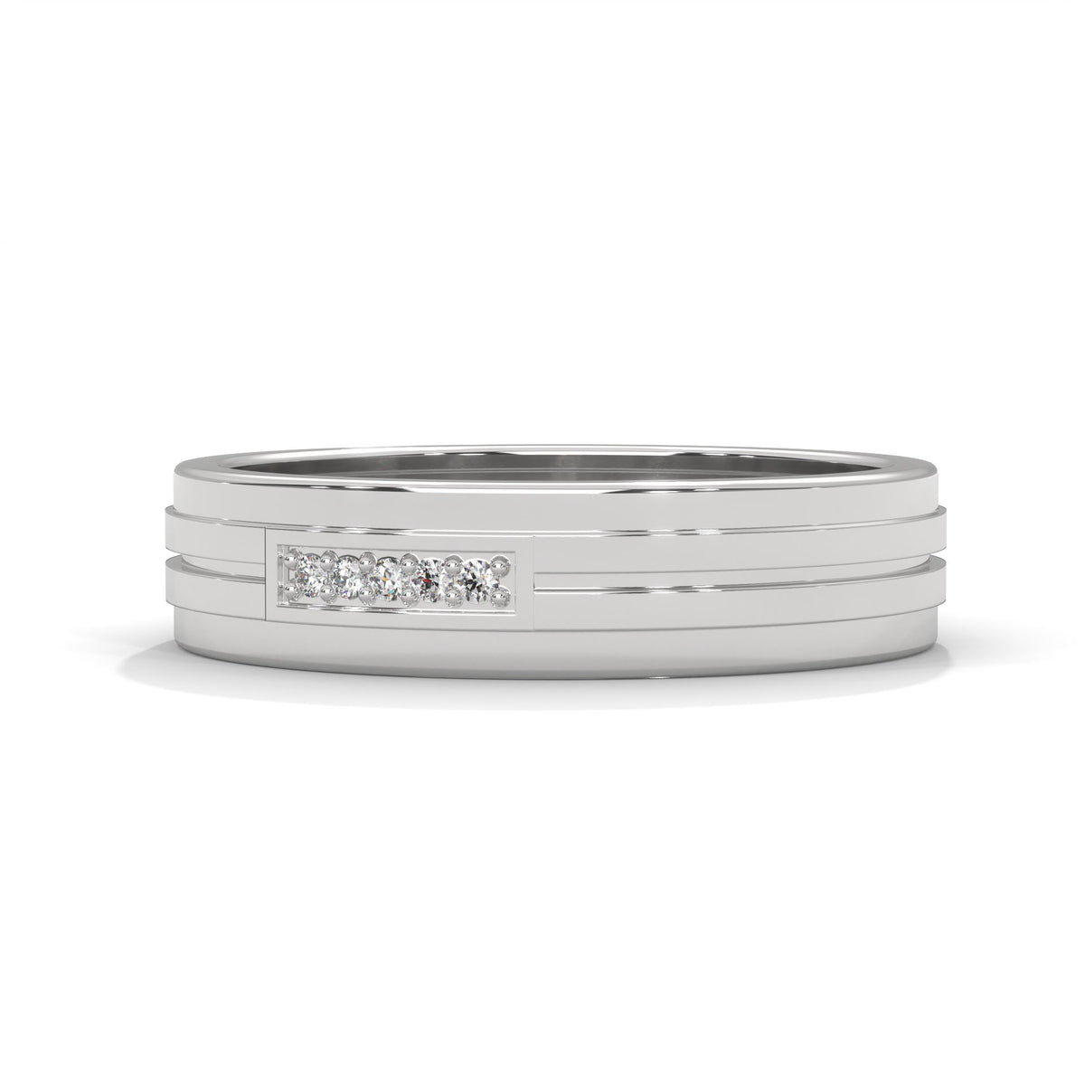 Parallel Lines Diamond Band Ring