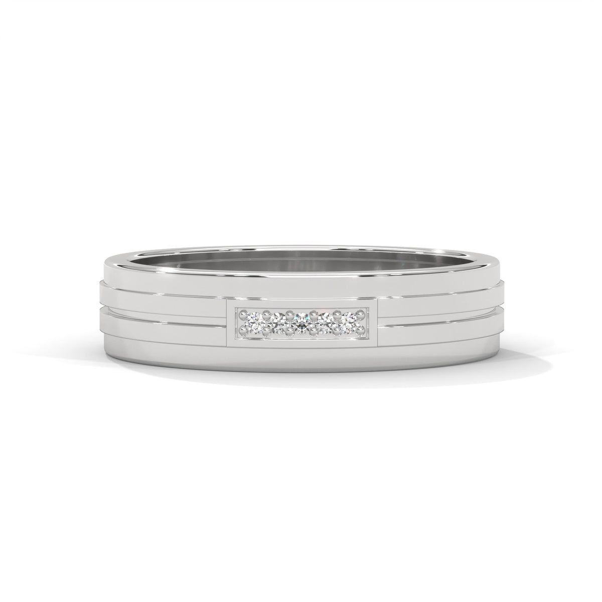 Parallel Lines Diamond Band Ring
