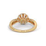 Snowflake Halo Solitaire Ring