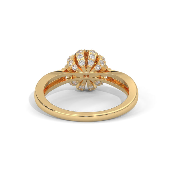 Snowflake Halo Solitaire Ring