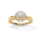 Snowflake Halo Solitaire Ring