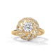 Swirling Bloom Halo Ring
