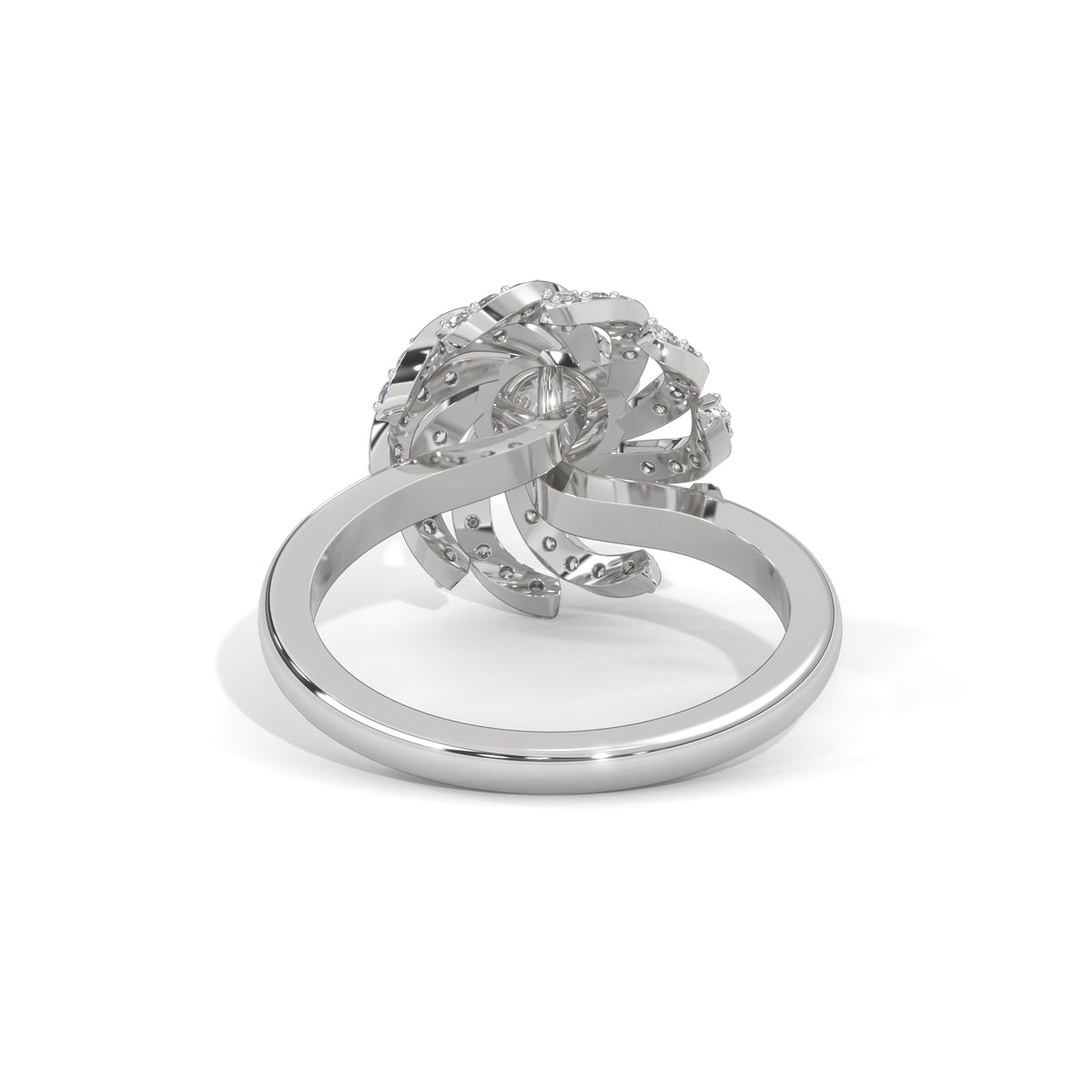 Swirling Bloom Halo Ring