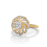 Swirling Bloom Halo Ring