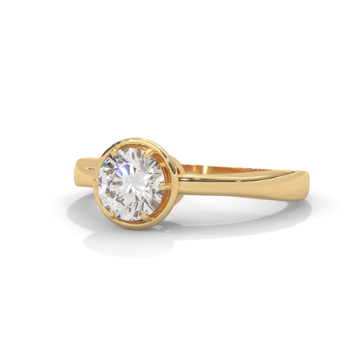 Crown Halo Solitaire Ring