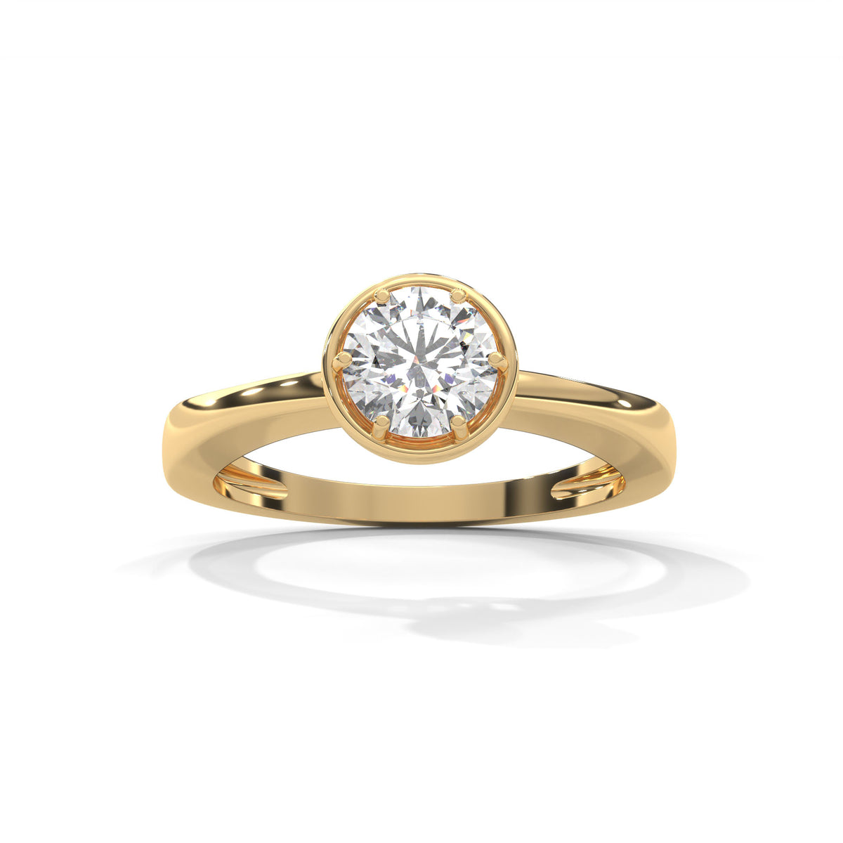 Crown Halo Solitaire Ring
