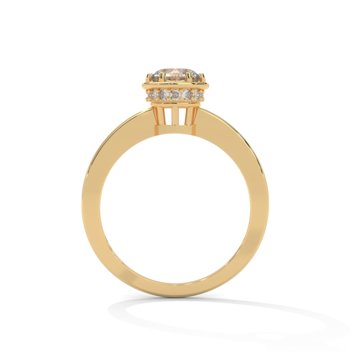 Crown Halo Solitaire Ring