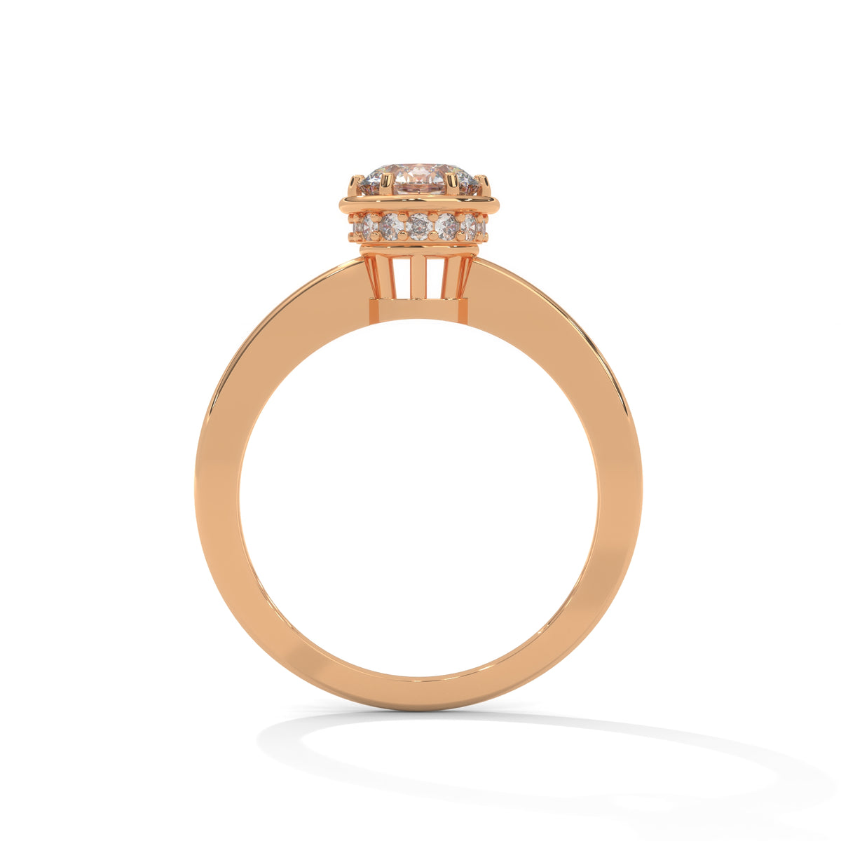 Crown Halo Solitaire Ring
