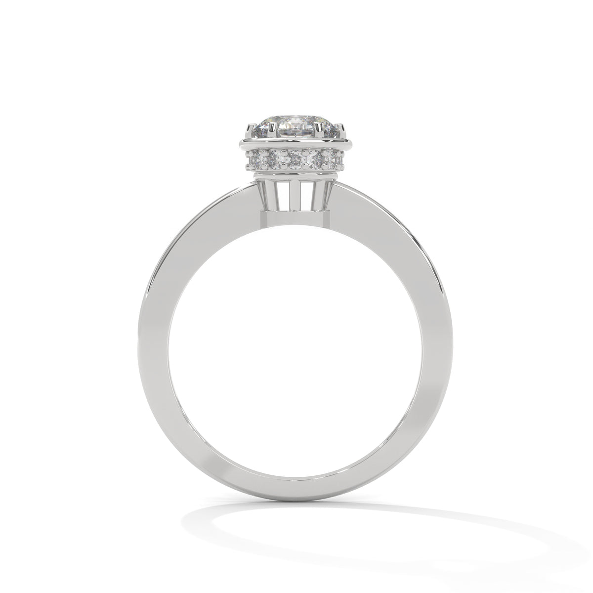 Crown Halo Solitaire Ring