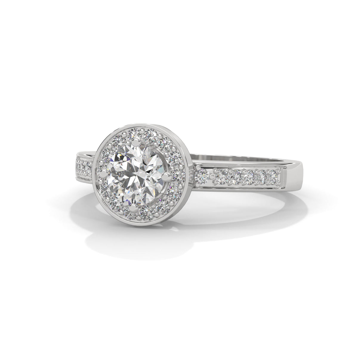 Radiant Halo Solitaire Ring