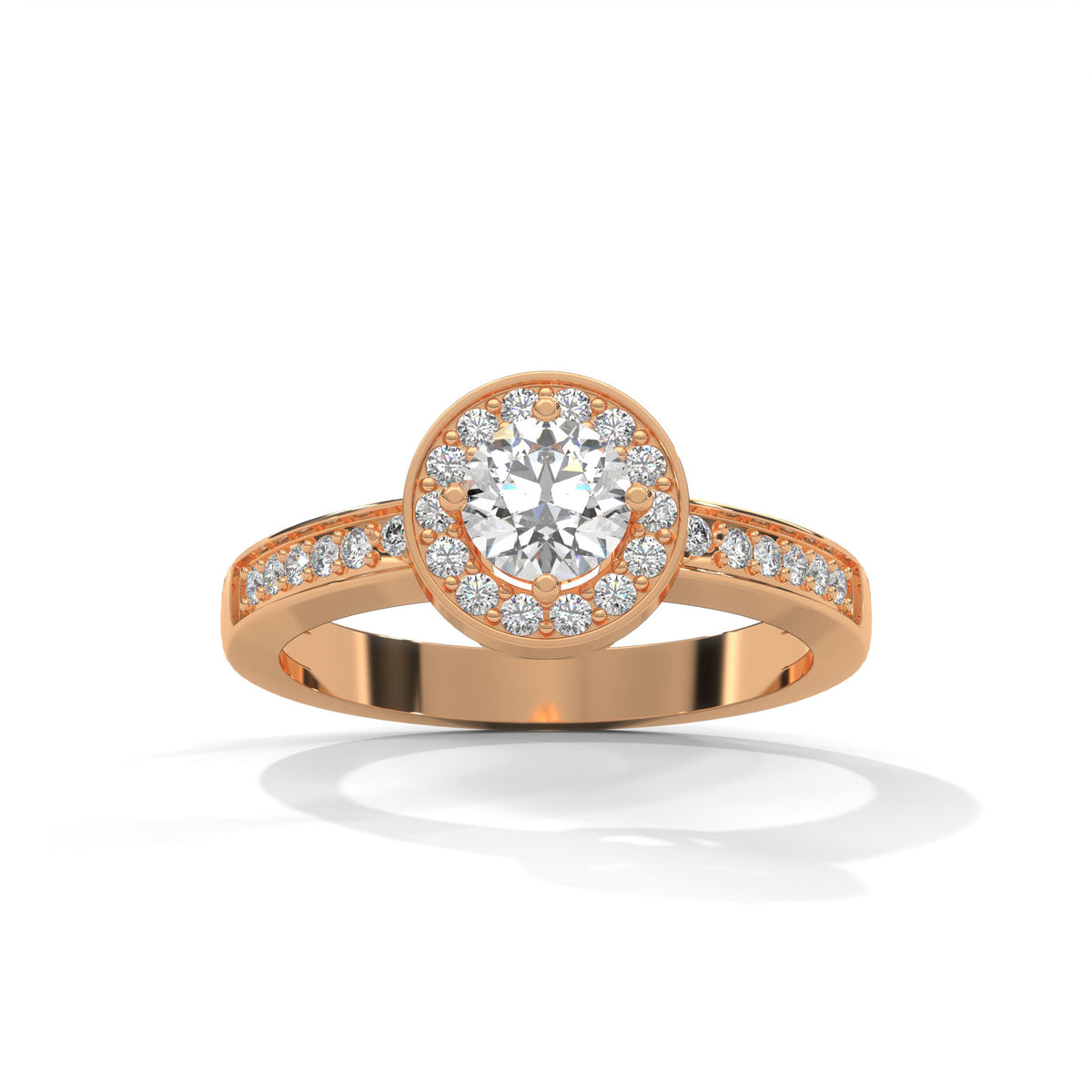 Radiant Halo Solitaire Ring