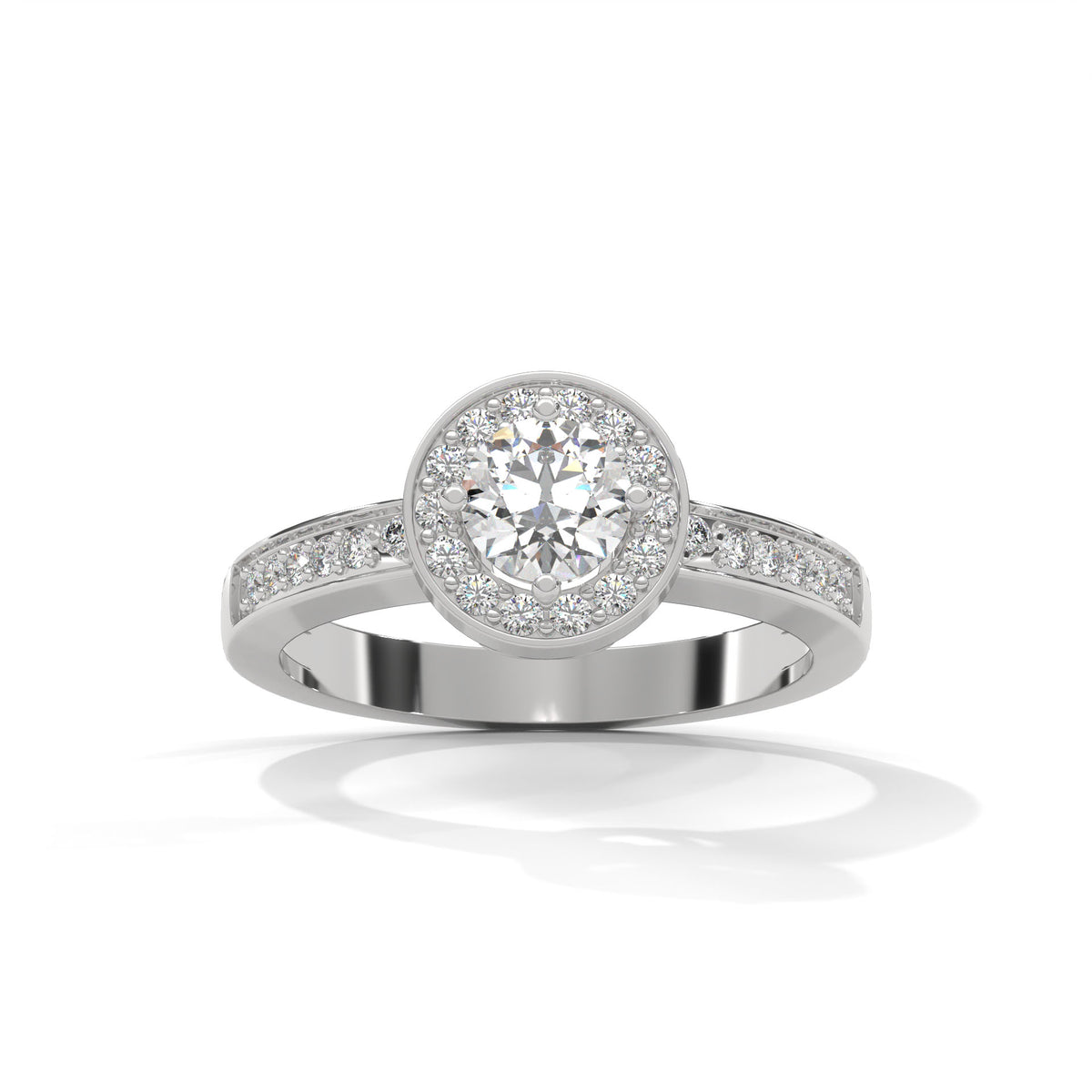 Radiant Halo Solitaire Ring