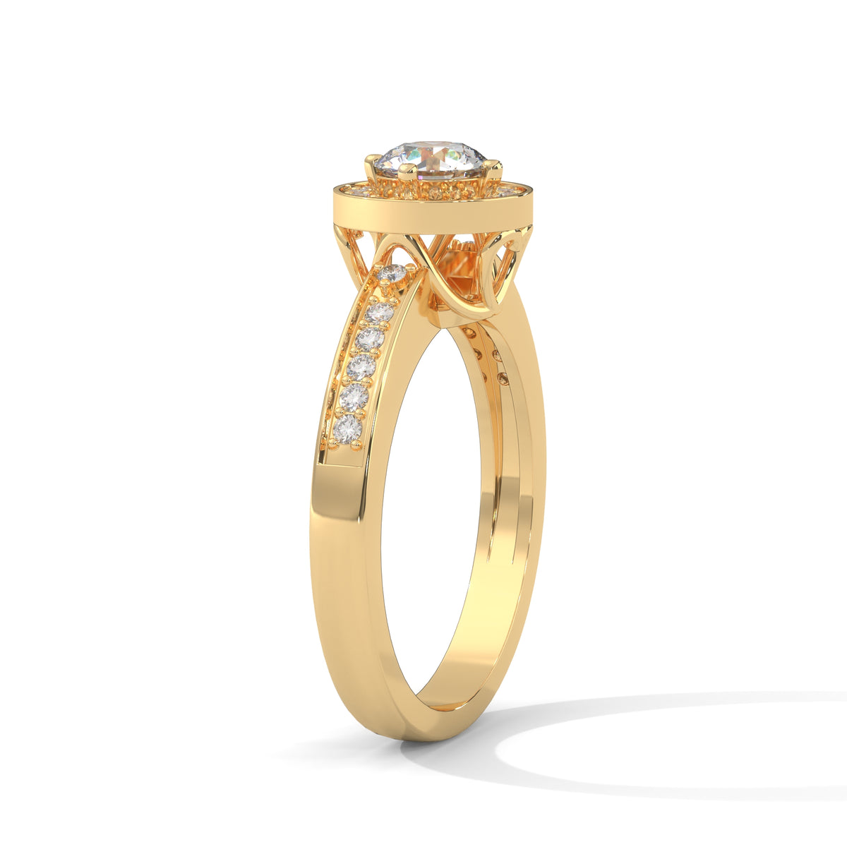 Radiant Halo Solitaire Ring