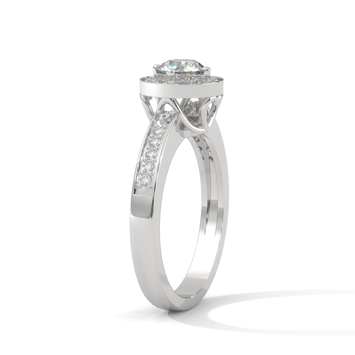 Radiant Halo Solitaire Ring