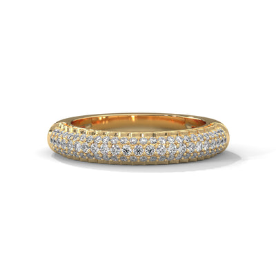 Pave Cascade Diamond Band Ring — IGI Certified Diamond Jewellery | My Carat India