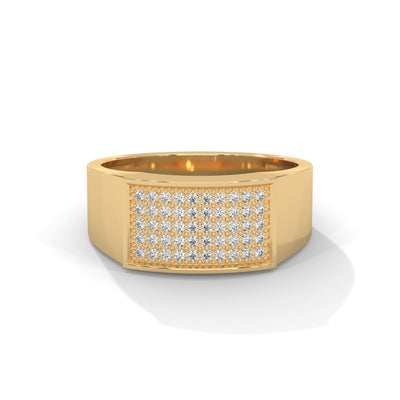 Bold Pavé Signet Ring — IGI Certified Diamond Jewellery | My Carat India