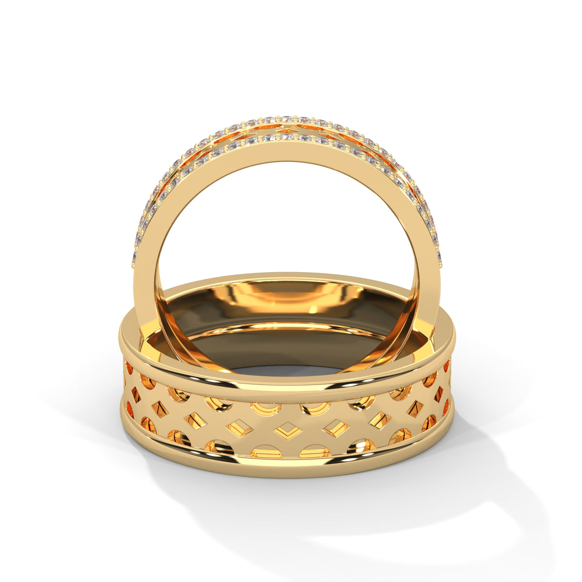 Lattice Cutwork Band Ring
