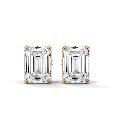 Emerald Step Solitaire Earrings — IGI Certified Diamond Jewellery | My Carat India