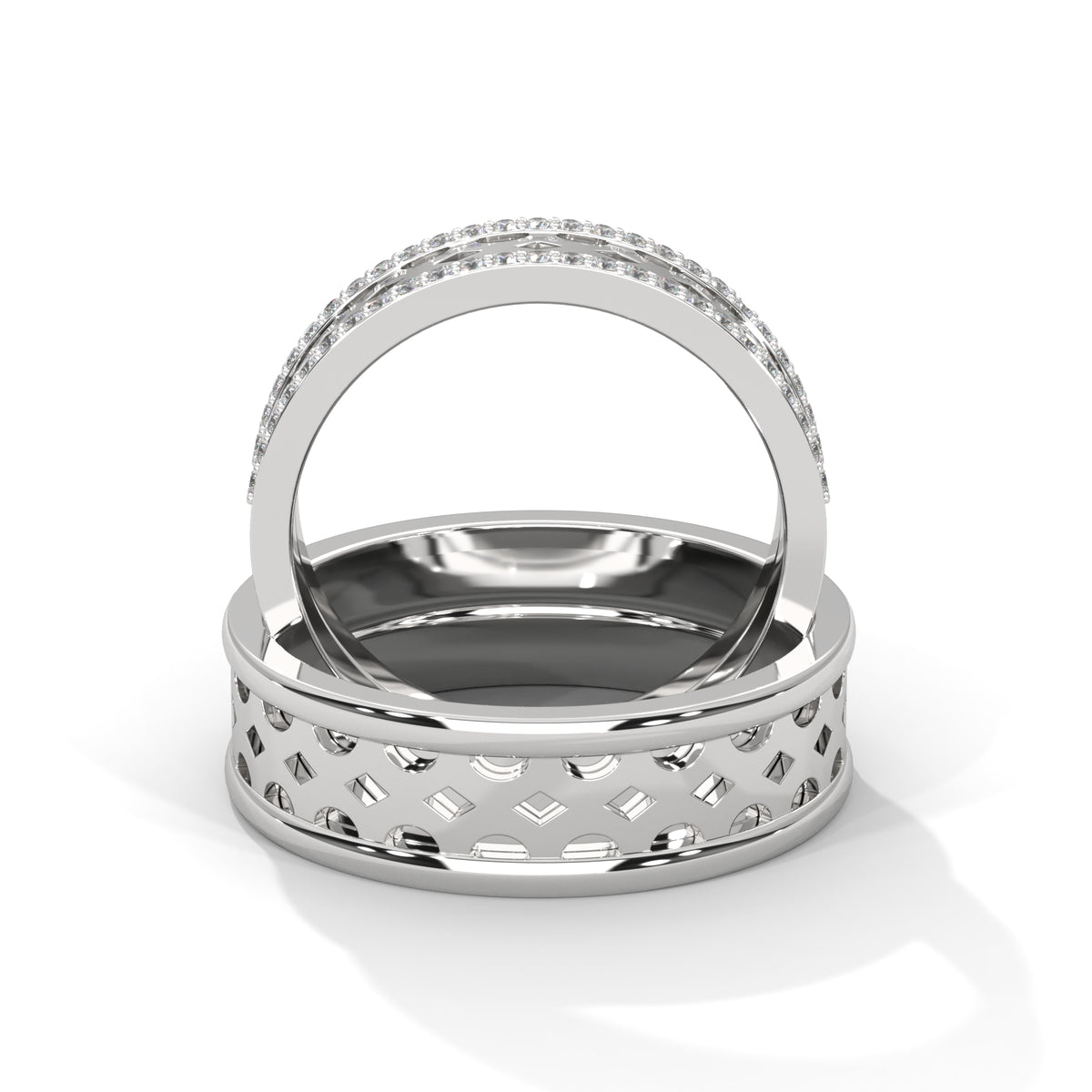 Lattice Cutwork Band Ring