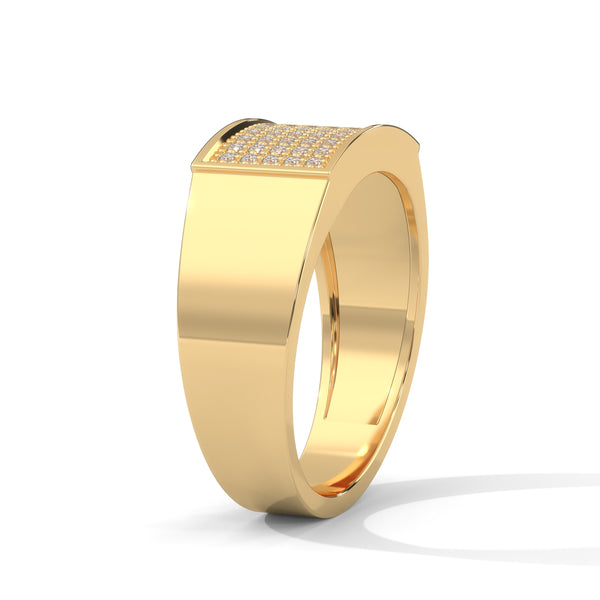 Bold Pavé Signet Ring