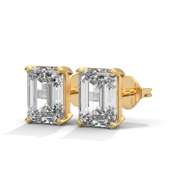 Emerald Step Solitaire Earrings