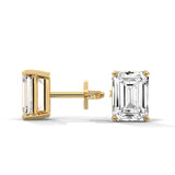 Emerald Step Solitaire Earrings