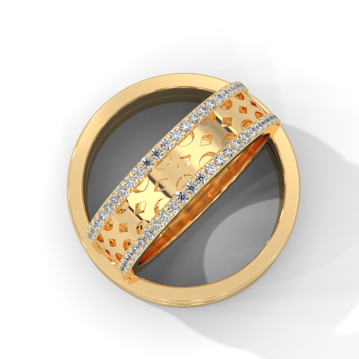 Lattice Cutwork Band Ring